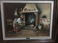 Hombre Cocinando en la Chimenea.