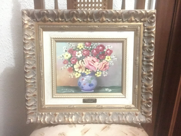 Jarron con flores Oil Canvas Floral Painting