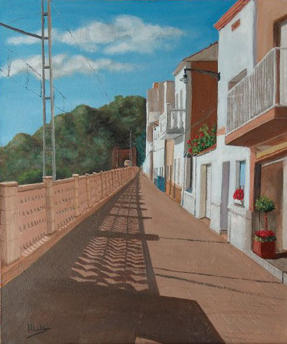 Calle del Mar ( Montgat ) Óleo Lienzo Paisaje