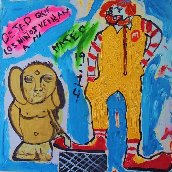 ¿Las masas idiotas se vuelven inteligentes en el Post-Mc'Donalds? Mixed media Canvas Others