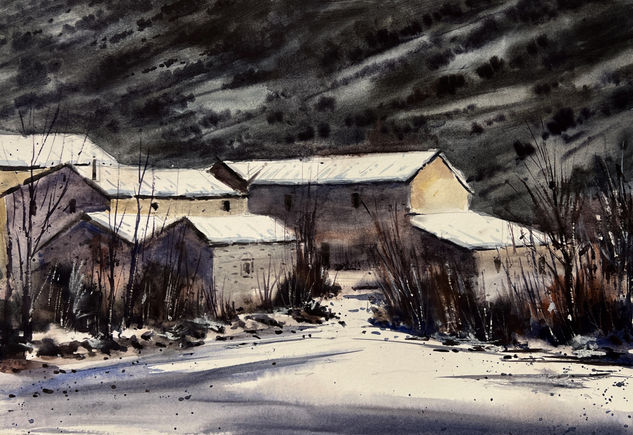 casas nevadas en tonin Watercolour Paper Landscaping