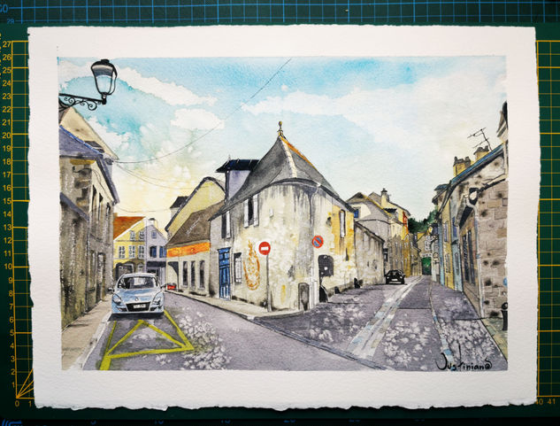 Langres France Acuarela Papel Paisaje