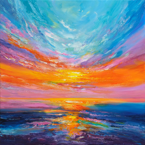 Sunset Light Oil Canvas Marine Painting