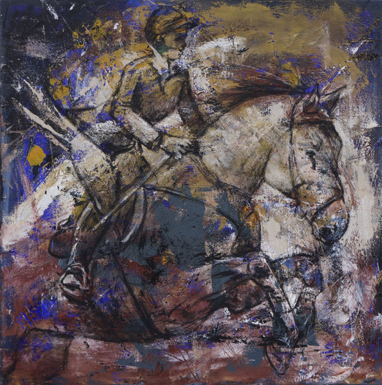 Horse C123 Mixed media Canvas Sports