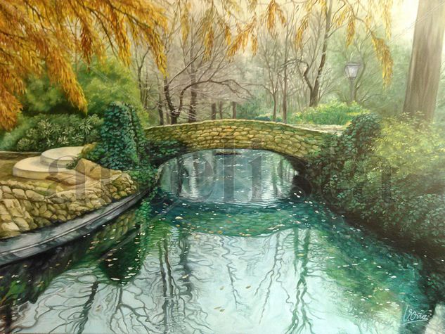 Puente glorieta de los patos Oil Canvas Landscaping