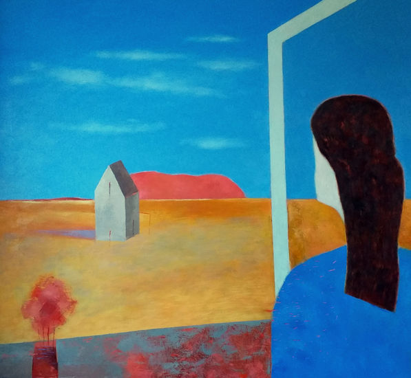 Woman Looking Through The Window Oil Canvas Landscaping