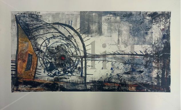 De la serie aislamiento social No. 8 Monoprint