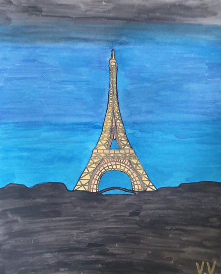 La torre Eiffel Watercolour Paper Landscaping