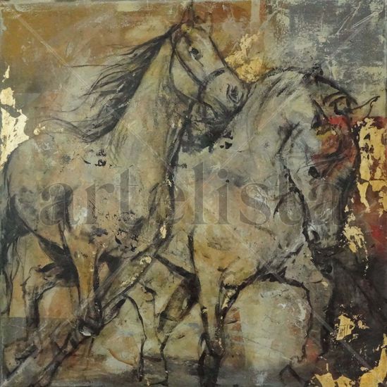 Horses C107 Media Mixta Tela Otros