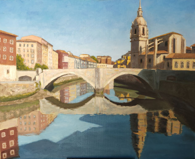 Puente San Antón Oil Canvas Landscaping