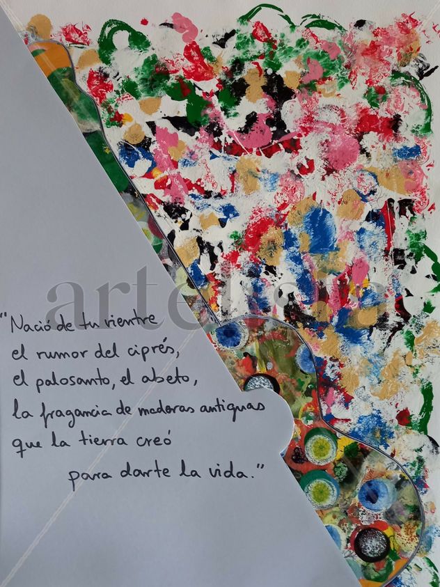 Poema original y guitarra abstracta.