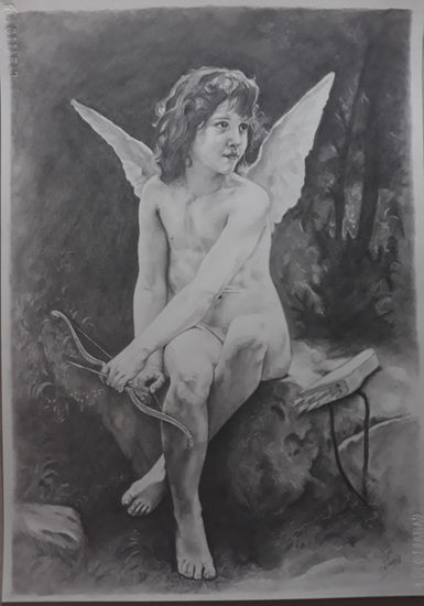 Cupido al acecho Graphite Paper Portrait