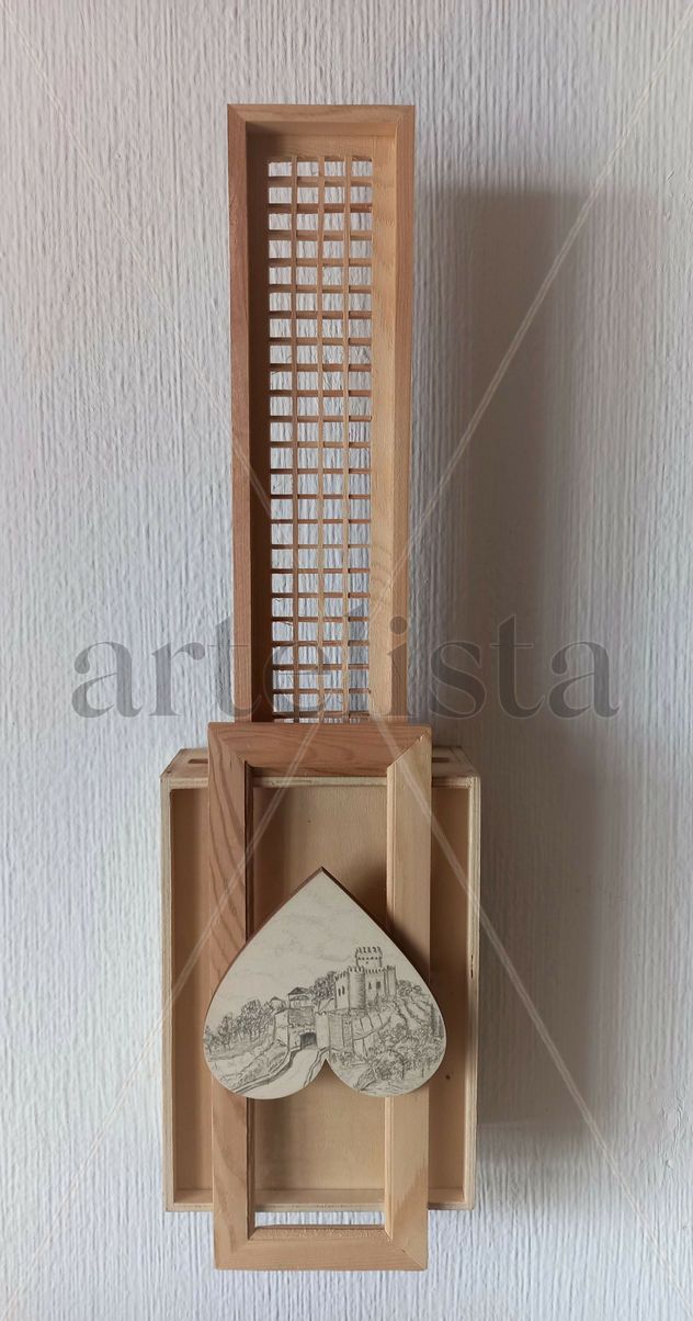 Dibujo a lápiz sobre guitarra abstracta (colaboración).