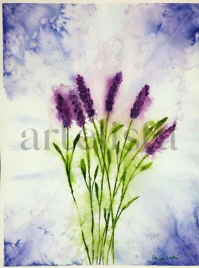 EXPLOSIÓN DE LAVANDA Watercolour Paper Floral Painting