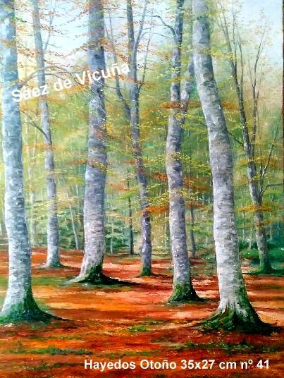 Hayedos en Otoño 35x27 cm nº41 Óleo Lienzo Paisaje