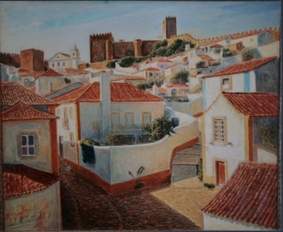 "Obidos, Portugal" Oil Canvas Landscaping