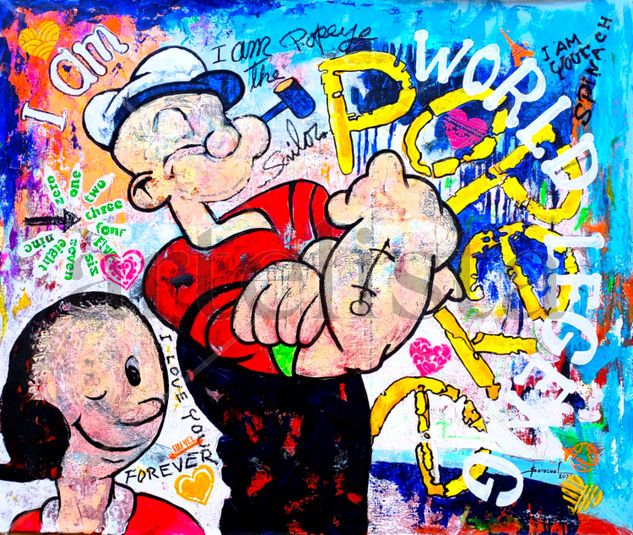 popeye Acrylic Canvas Figure Painting