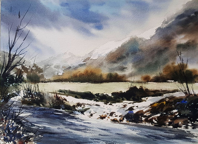 NEVADA Y RIO EN ESPINAREDO Watercolour Paper Landscaping