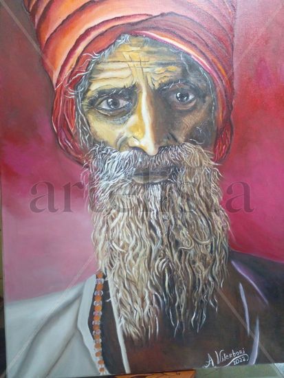 VIEJO AFGANO Oil Canvas Portrait