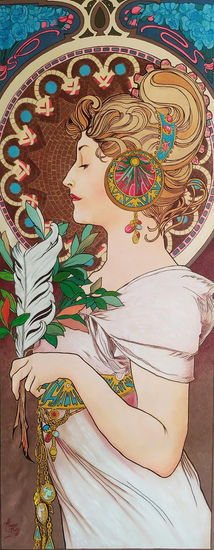 Homenaje a Alfons Mucha Óleo Lienzo Otros