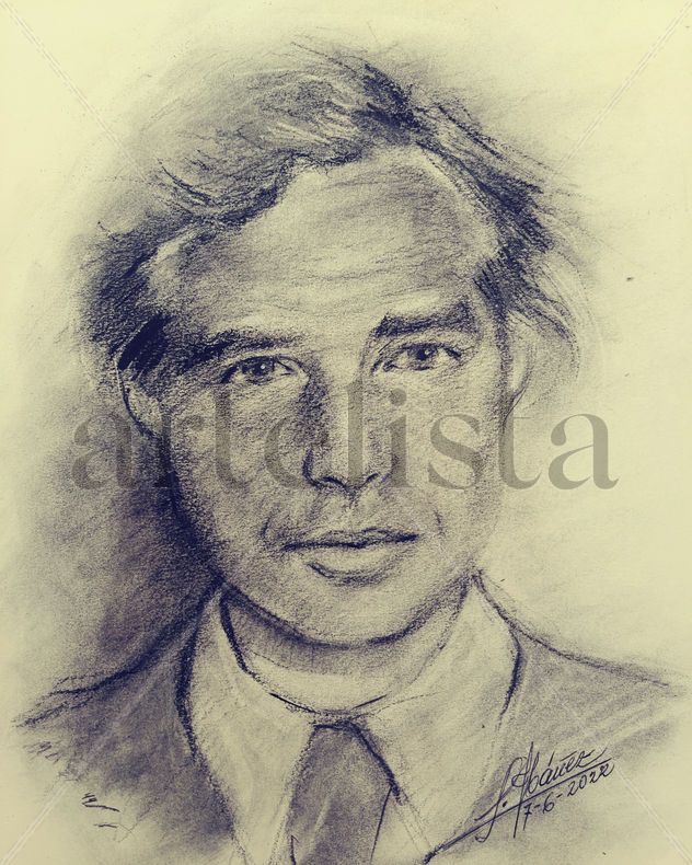 Portrait Charcoal Marlon Brando
