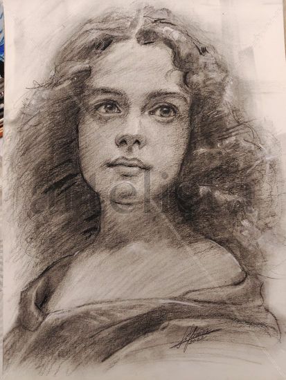 Retrato a carboncillo. Charcoal