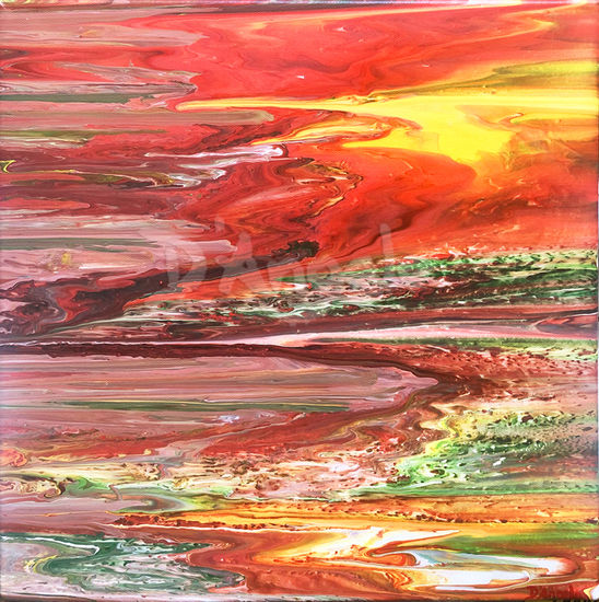 French sunset Media Mixta Lienzo Paisaje