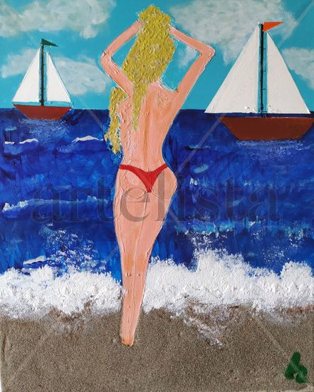 Garota de Ipanema Acrylic Canvas Marine Painting