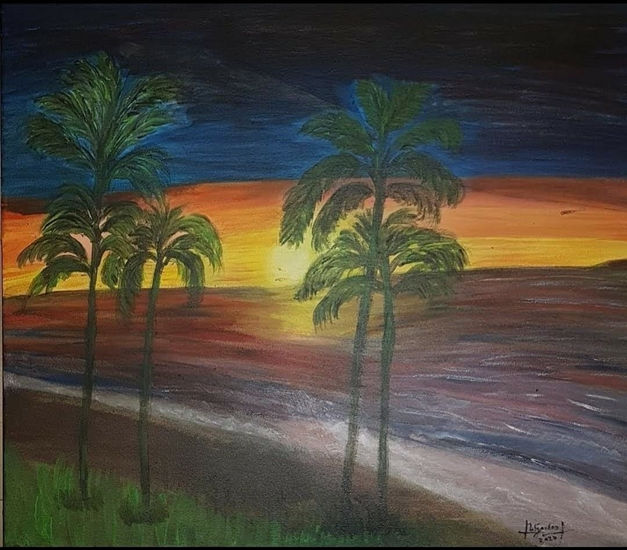 Entre Palmeras Acrylic Canvas Landscaping