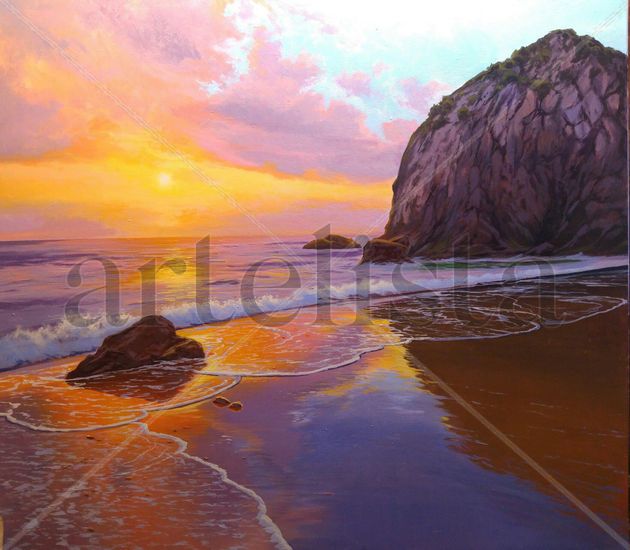 Mediterranean sunset Oil Canvas Marine Painting