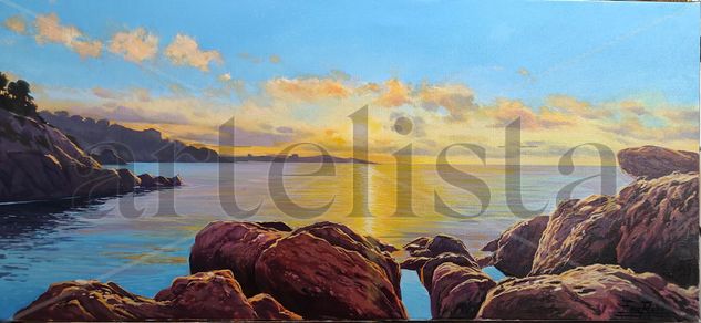 Sunrise in Costa Brava Oil Canvas Marine Painting