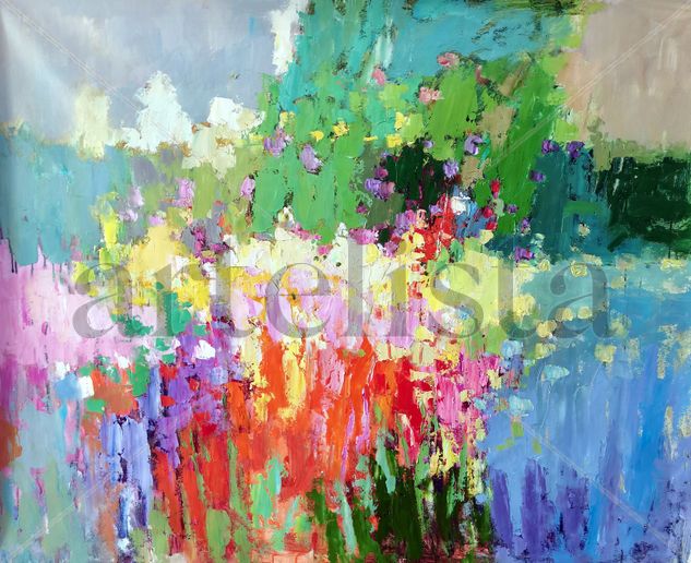 Floral land 1001 Acrylic Canvas Floral Painting