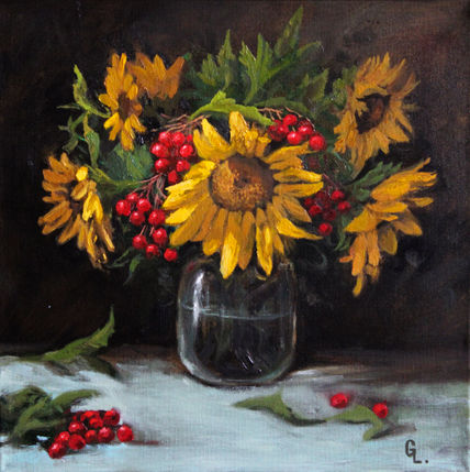 Rowan and sunflowers