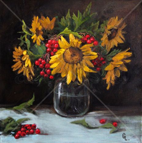 Rowan and sunflowers