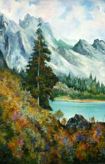 Lago de Montaña Oil Canvas Landscaping