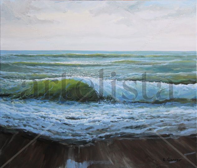 IT IS GETTING DARK. BLACK SEA. Oil Canvas Marine Painting