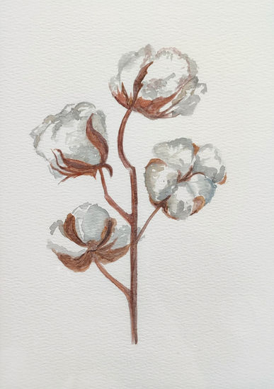 Algodón Watercolour Paper Floral Painting