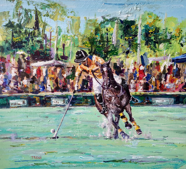 Jugador de Polo III Acrylic Panel Animals