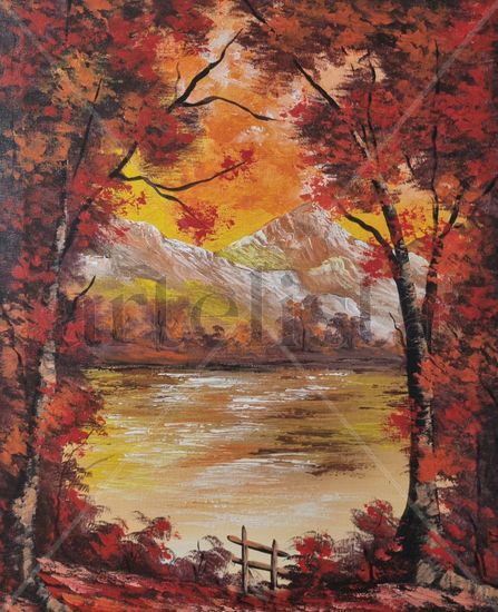 Un alegre paisaje Acrylic Canvas Landscaping