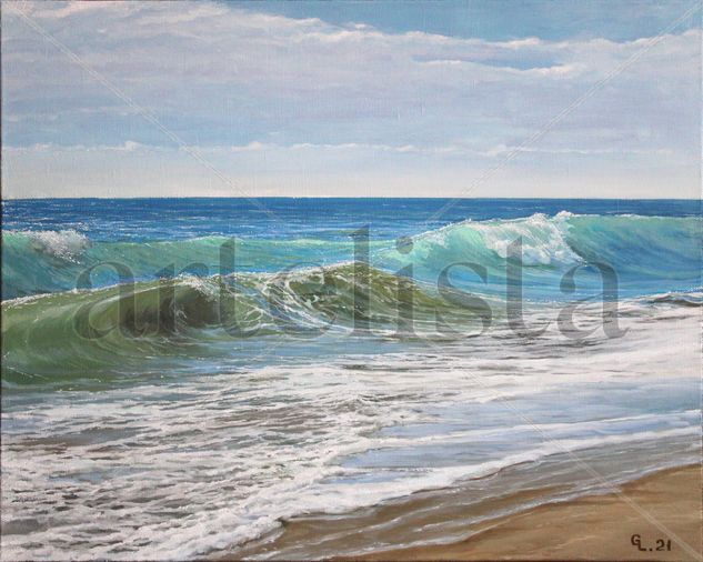 Surf. Oil Canvas Marine Painting