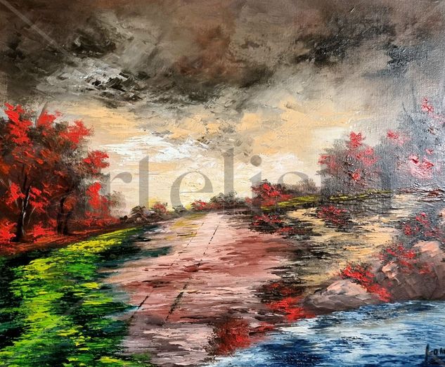 Una tarde de tormenta Acrylic Canvas Landscaping