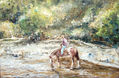 Caballo tomando agua