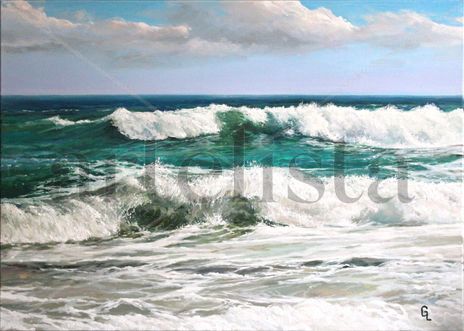 Foamed waves. sea.