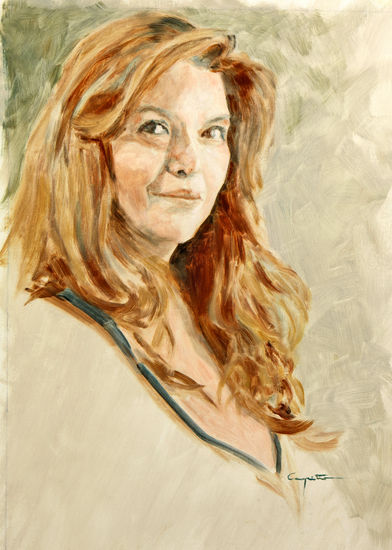 MI ESPOSA MARÍA ELENA Óleo Lienzo Retrato