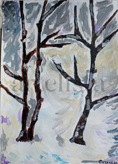 Invierno/ Winter Acrylic Paper Landscaping