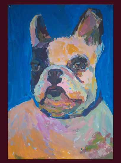 bulldog Gouache Paper Animals