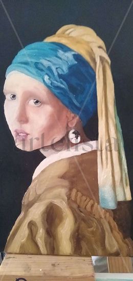 La joven de la perla Oil Canvas Portrait