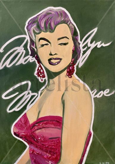 Marilyn Pop Art Oil Canvas Portrait