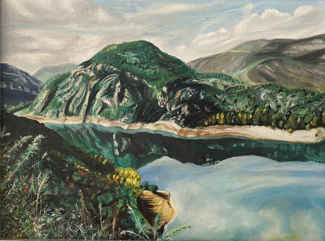 Embalse de Áger, Lleida Oil Canvas Landscaping