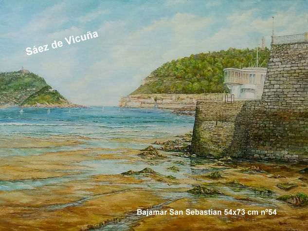 Bajamar San Sebastián 54x73 cm nº54 Óleo Lienzo Marina